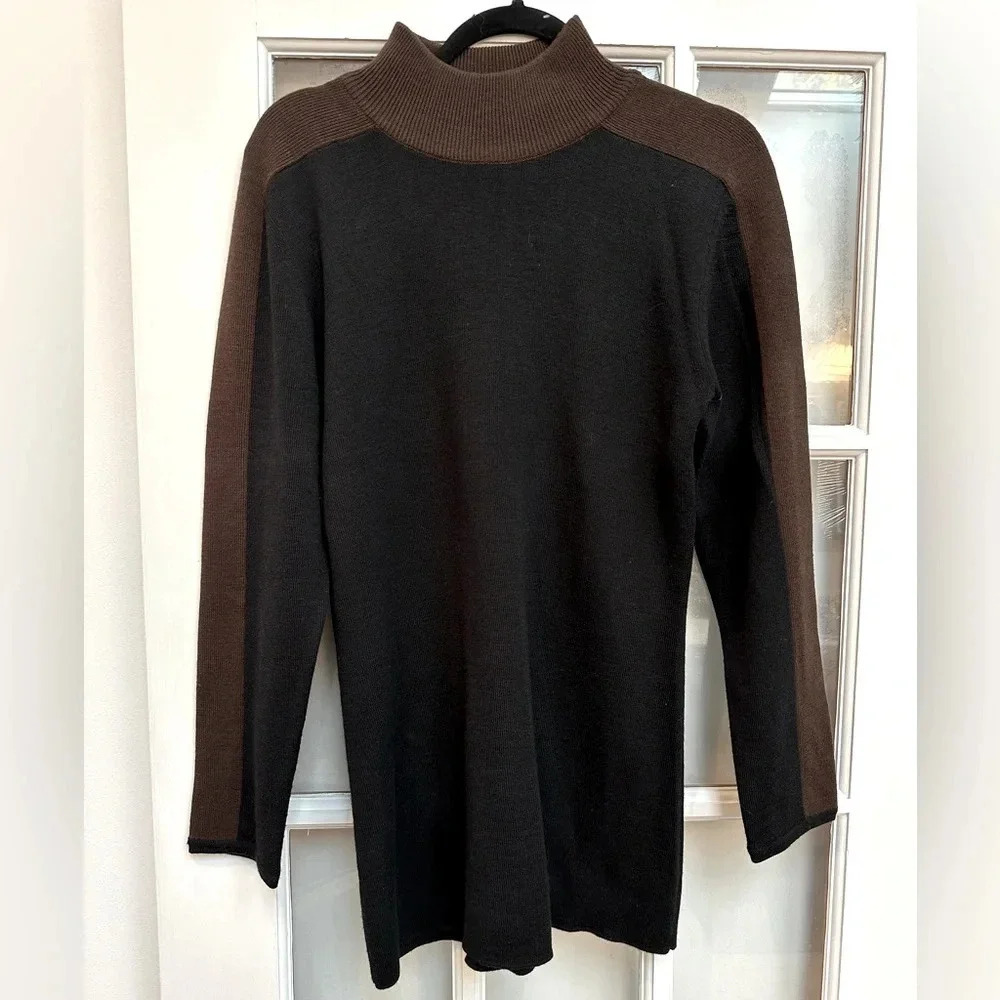 Vintage Adrianna Papell Wool Blend Neutral Sweater Dress Women’s Size Large L